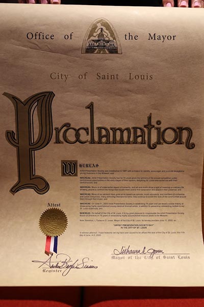 City of Saint Louis Proclamation